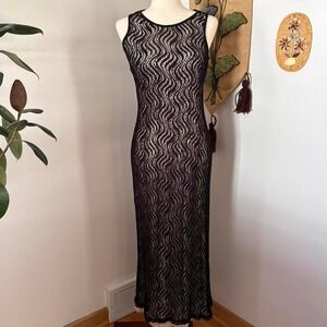 Vintage 2000s Metallic Mesh 2-Piece Dress